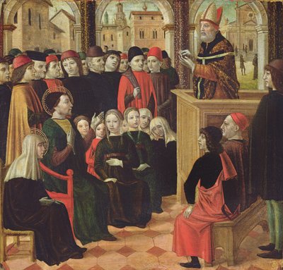 The Preaching of St. Ambroise by Ambrogio Bergognone